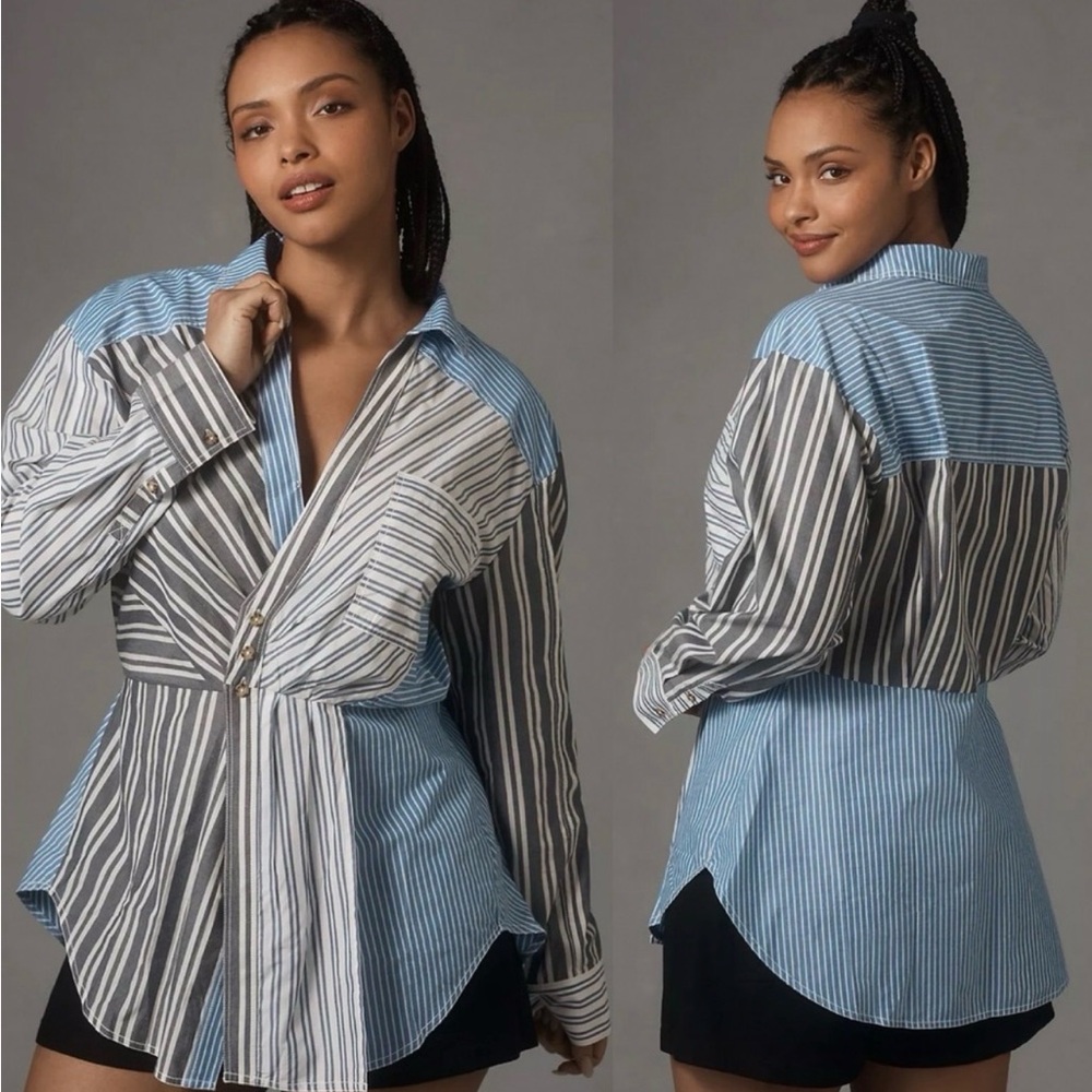 NWT Anthropologie Pilcro Striped Button-Down Shirt